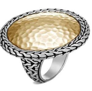 John Hardy Rounded Gold Chain Ring 8